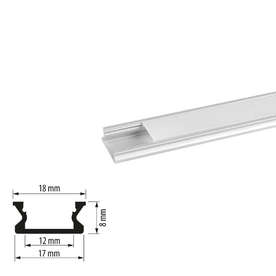 Алуминиеви профили за LED ленти Ultralux APN307, 3 метра, мат дифузер