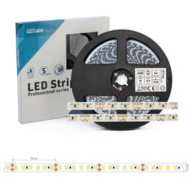 Професионална LED лента 24VDC 12W/m 129lm/W 3000K 640 SMD2835 IP20 CRI80 ролка 5 метра гаранция 5 години LUM-16-2072-01