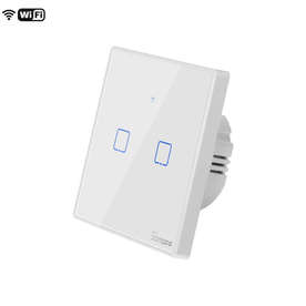 Smart сензорен ключ Sonoff TX T2 EU 2C WiFi + RF за вграждане, бял, 220V, 2x2A, LED подсветка за състояние