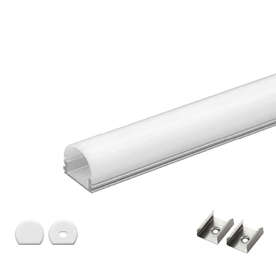 Декоративен алуминиев профил за LED осветление Ultralux APN213, за външен монтаж, полуобъл