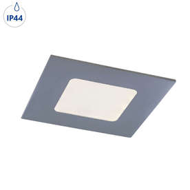 LED панел за вграждане 220V, 3W, 170lm, 4000K, 120°, IP44, хром, квадратно тяло
