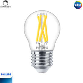 LED винтидж крушка Philips E27 3.5W 220V 470lm 2200-2700K 360° димируема P45 CRI90