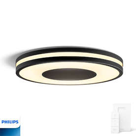 LED плафон Philips Being Hue, 220V, 22.5W, 2400lm, 2200-4000-6000K, IP20, дистанционно управление, цвят черен/бял