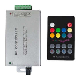 Музикален контролер за RGB LED осветление, RF, 12A, 12-24V DC, 144/288W