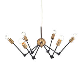 Полилей ACA Lighting CHAGALL OD680306BB 220V 6xE27 IP20 метал цвят черен/месинг