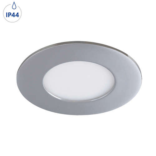 LED панел за вграждане 220V, 3W, 170lm, 4000K, 120°, IP44, хром