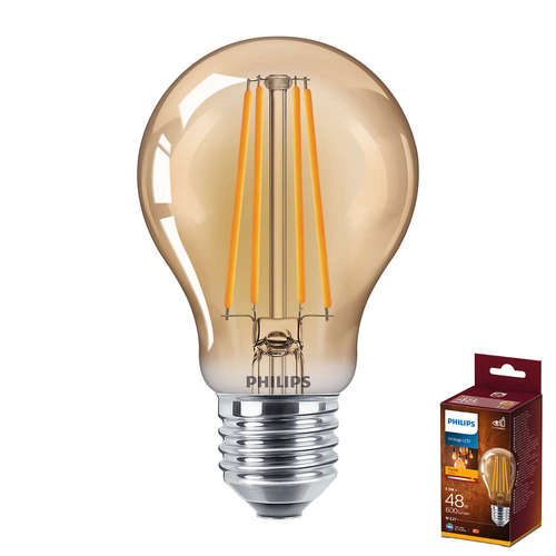 LED винтидж крушка Philips E27 5.5W 220V 600lm 2500K 360°