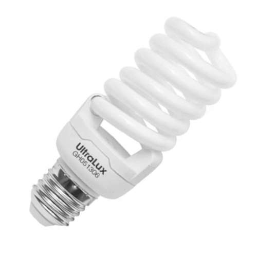 Енергоспестяващи крушки UltraLux MESM252727 220V, E27, 25W, 1500lm, топла светлина 2700K. Спрян