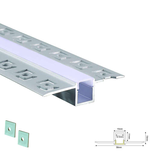 Алуминиев профил за вграждане в гипсокартон Aca Lighting Ling P135 2 метра с дифузер