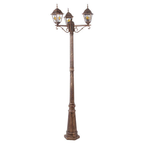 Градински стълб Rabalux Milano 8186, 220V, 1xE27, max. 3x60W, IP43, метал/стъкло