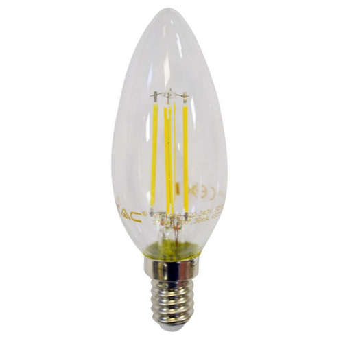 Винтидж LED крушки Е14 Кендъл, V-TAC, 4W, 220V, 3000K, 400lm, 300°, димираща