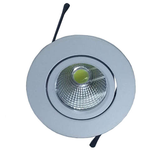 LED луна за вграждане, кръгла, променлив ъгъл, 3W, 220V, IP20, 3000K, 240lm, 40° 3W LED Луна COB Кръгла Бяло Тяло 3000К