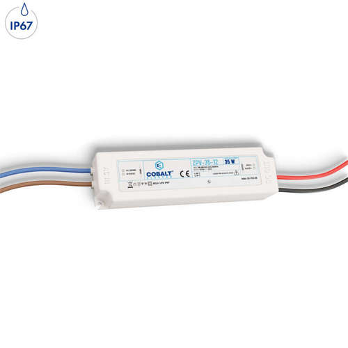 Трансформатор за LED лента 12VDC, 35W, 3A, IP67, Cobalt ZPV-35-12