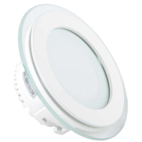 LED панели за вграждане, кръгло стъклено тяло, 12W, 220V, 6000K, 840lm, 120°