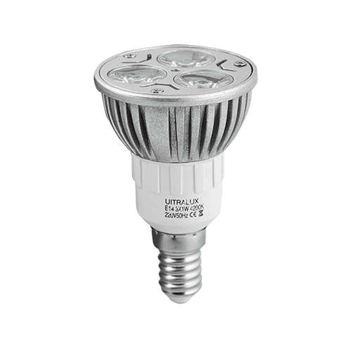 LED крушка луничка 3х1W E14 2700K 220-240V AC Ultralux L220E14327