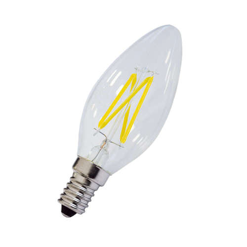 LED крушки филамент E14, 4W, 220V, бяла светлина, 400lm, 300°, тип С35