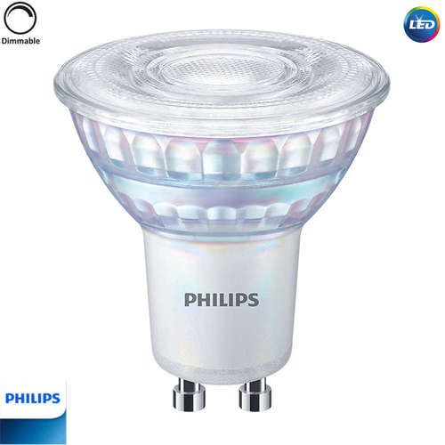 Димируема LED луничкa Филипс 220V, GU10, 6.2W, 4000K, 680lm, 120°, CRI90