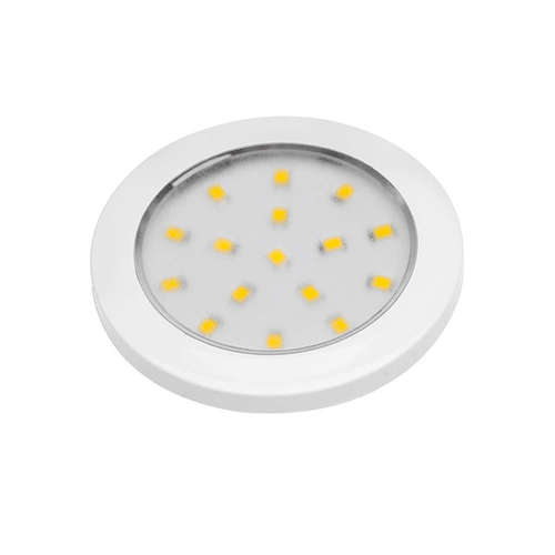 LED луна за повърхностен монтаж, кръг, стационарна, IP20, SMD3528 диоди, 1.5W, 85lm, 12VDC, 3000K, 90°, бяло тяло, поликарбонат