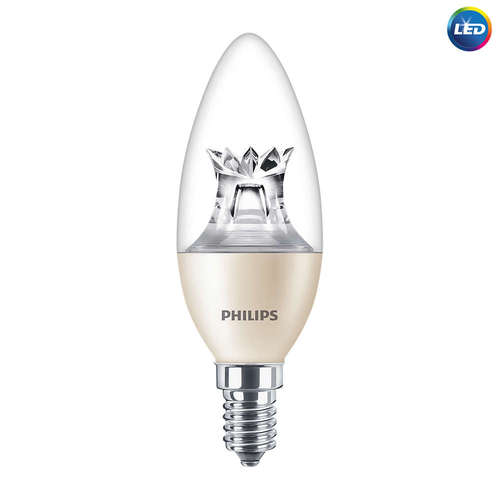 Димируеми LED крушки Philips E14, 220V, 5.5W, 2200-2700K, 470lm, тип свещ B38