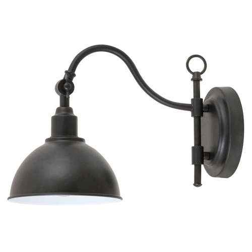 Винтидж аплик за стена Rabalux, фасунга Е27, цвят черен мат, тяло метал, без лампа в комплекта, с кабел и ключ
