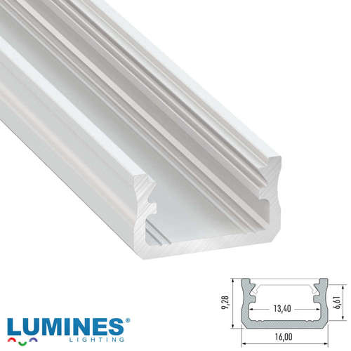 Алуминиев профил Lumines A 10-0011-30, дължина 3 метра, бял