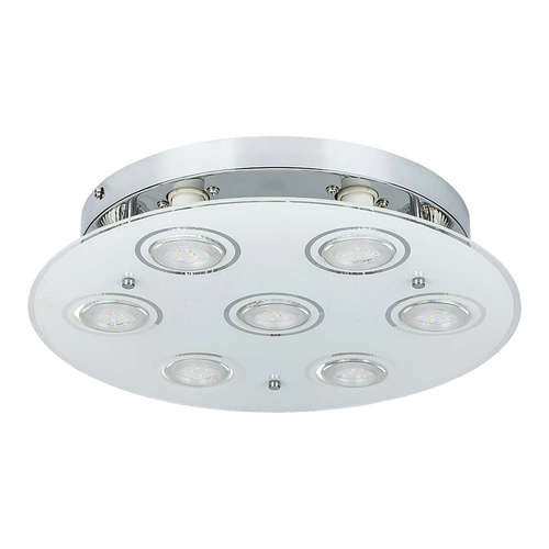 LED плафон Rabalux Naomi 2518, 220V, 35W, 3000K, 7xGU10, хром/стъкло