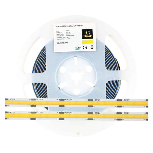 COB LED лента жълта светлина Led Labs 16-1066-15, 12VDC, 9W/m, 180°, IP20