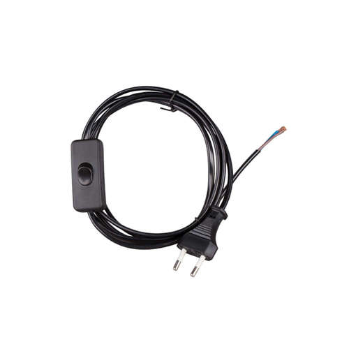 Ultralux ZKSTKB черен захранващ кабел с щепсел и ключ