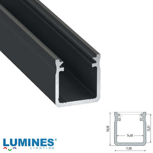 Алуминиев профил за LED лента 1 метър Lumines Lighting 10-0092-10 Y