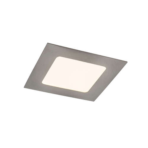 LED панел за вграждане 220V, 3W, 170lm, 3000K, 120°, IP20, сатен хром, квадратно тяло