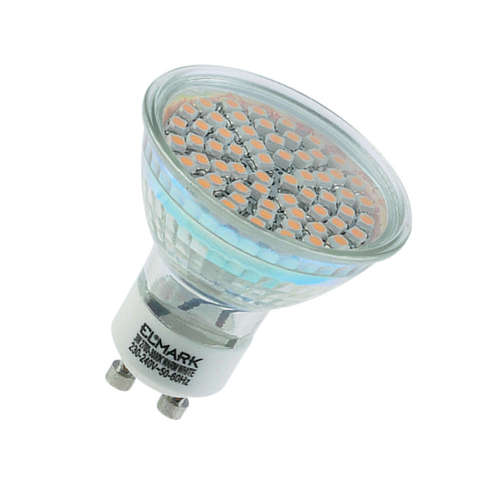 Цветни LED лунички 3W, GU10, 220V, SMD, жълта светлина, 120°