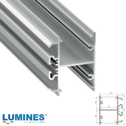 Двустранен алуминиев профил за LED ленти 3 метра Lumines Dopio 10-0194-30