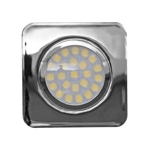 LED луна за вграждане, квадрат, стационарна, IP44, SMD2835 диоди, 3W, 12VDC, 4200K, 60°, хром, димираща