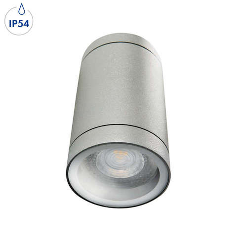 Влагозащитена луна за повърхностен монтаж, мощност max.1x25W, IP54, без светлинен източник, фасунга GU10, сиво тяло