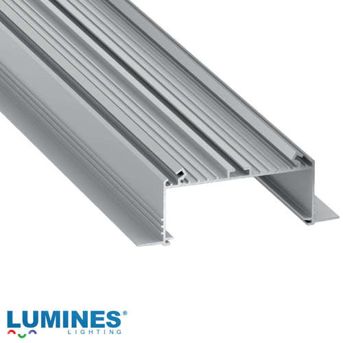 Широк алуминиев профил за вграждане в гипсокартон Lumines Sorga 10-0534-30 три метра, цвят натурален алуминий