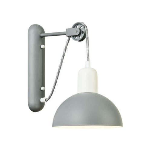 Аплик за стена ACA Lighting Cezanne EG5791W26G 220V фасунга Е14 IP20 метално тяло в цвят сив и бял мат, текстилен кабел