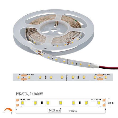 Професионална LED лента 7.2W/m 4200K 24VDC 70LED/m SMD2835 Ultralux PN2870N