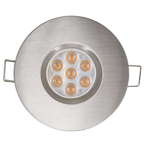 LED луна за вграждане IP44, 6.5W, 2700K, 220V, SMD2835, 45° сатиниран никел