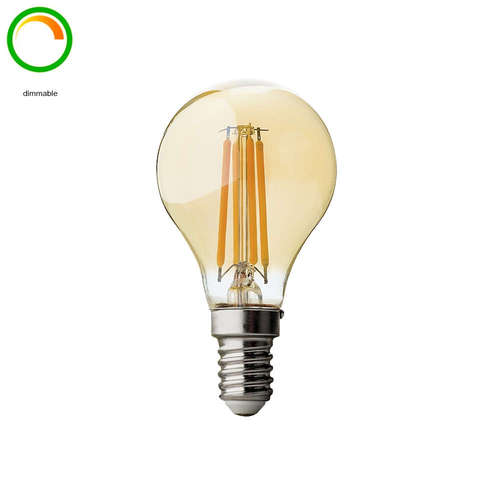 Filament димируема LED крушка Ultralux LFG41425D E14, 4W, 220V, 2500K, 350lm