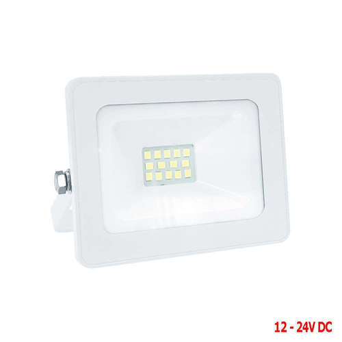 LED ПРОЖЕКТОРИ 12-24VDC, 10W, 800lm, 3000К топлa светлина, IP65, 110°, бяло тяло