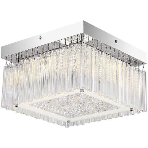 LED Плафон Rabalux Marcella 2451, 220V, 18W, 1550lm, 4000K, хром/стъкло