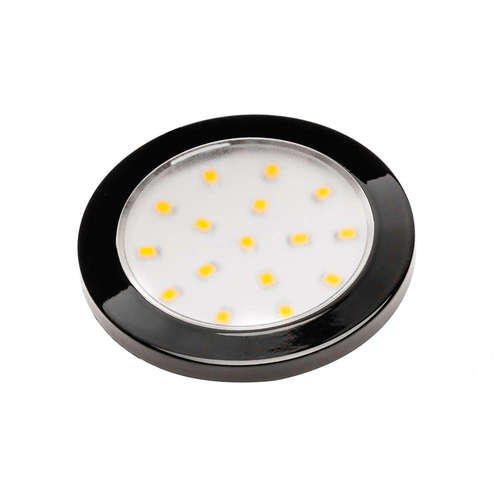 LED луна за повърхностен монтаж, кръг, стационарна, IP20, SMD3528 диоди, 1.5W, 85lm, 12VDC, 4500K, 90°, черно тяло, поликарбонат