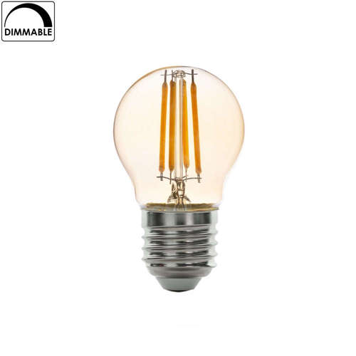 Filament димируемa LED крушка Ultralux LFG42725D E27, 4W, 220V, 2500K, 350lm, тип форма G45