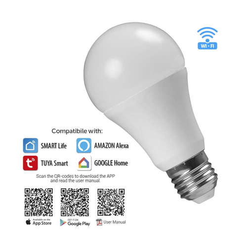 Smart LED крушка Ultralux WFB827MC E27 8W/60W 4200К+RGB 800lm