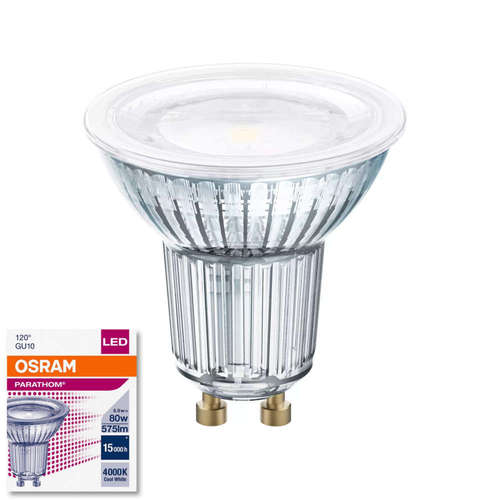 LED луничкa Osram GU10 6.9W 220V 4000K 575lm 120° стъклена