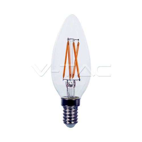 LED филамент крушки E14 4W 2700K 400lm 220-240V AC V-TAC 294 SAMSUNG ЧИП