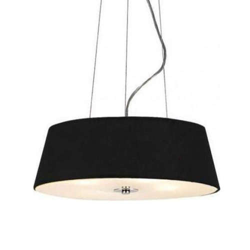 Пендел ACA Lighting Signac DL607B 220V IP20 метална структура облечена с текстил в цвят черен опалово стъкло фасунги 4xЕ27