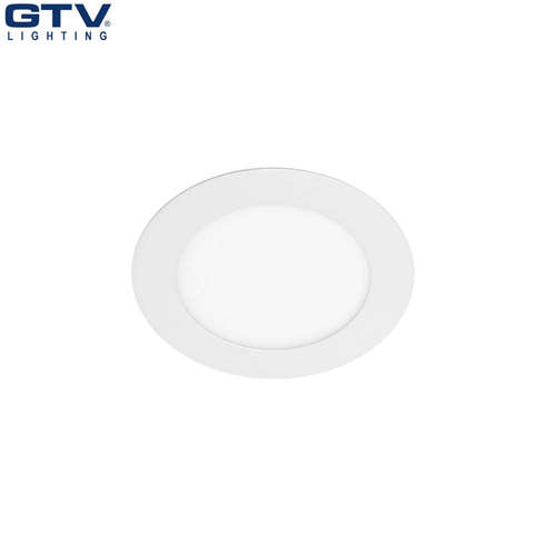 LED панел за вграждане GTV ORIS PLUS, 220V, 7W, 560lm, 4000K, 120°, IP20,  бяло кръгло тяло, aлуминий/акрил