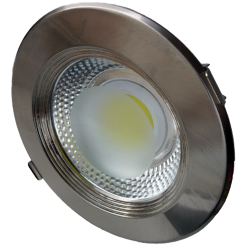 LED ЛУНА ЗА ВГРАЖДАНЕ, КРЪГ, ИНОКС, РАЗСТЛАН ДИОД, 10W, 220V, IP20, 2700K, 120° 