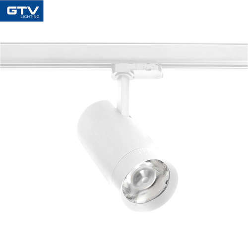 Релсов LED прожектор GTV Zoom LD-30W1538ZLN-NB1 30W 4000K 3000LM РЕГУЛИРУЕМ ЪГЪЛ 15-38° ЗА ШИНА 4 ЛИНИИ БЯЛ